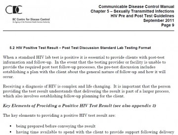 Patient Discussion following a Positive Result