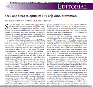 Seek and treat to optimize HIV and AIDS prevention