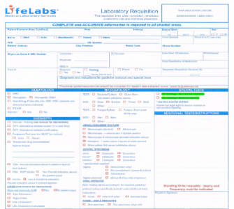 Lab Requisition Form for HIV Test
